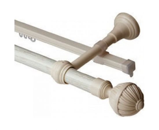 Двухрядный круглый карниз Волшебная палочка Византия металл, диаметр 20 мм, 1.2 м крем УТ000071410 