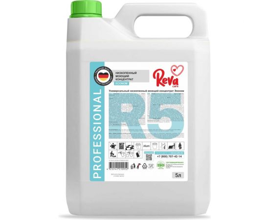 Универсальный низкопенный моющий концентрат эконом Reva Care professional r5 5л R415000E 
