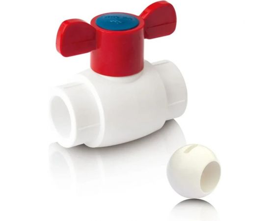 Шаровой кран Blue Ocean полипропиленовый, (шар - PPSU), для агрессивных сред - 25 PPRF/BV/PPR/HW-2B(W)-25 