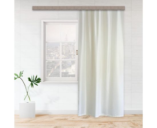 Портьерная штора witerra жаккард бамбук однотонный jyp111 светло-бежевый 135x260 см 1 шт 100706 