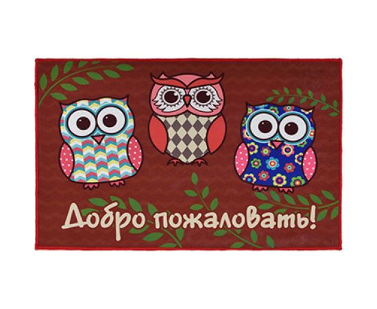 Влаговпитывающий коврик VORTEX Velur Совы 50x80 см 24241 
