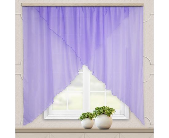 Комплект штор для кухни witerra марианна, 300x160, однотонная, сиреневый 105155 