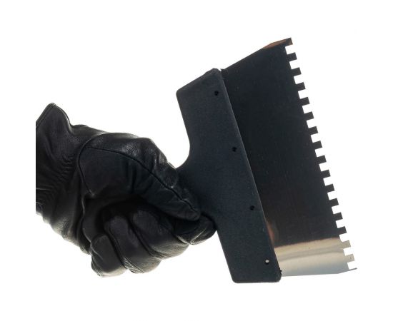 Зубчатый шпатель, нержавеющая сталь, пластиковая рукоятка 6х6 мм, 200мм Вихрь 73/3/2/26 – изображение 2