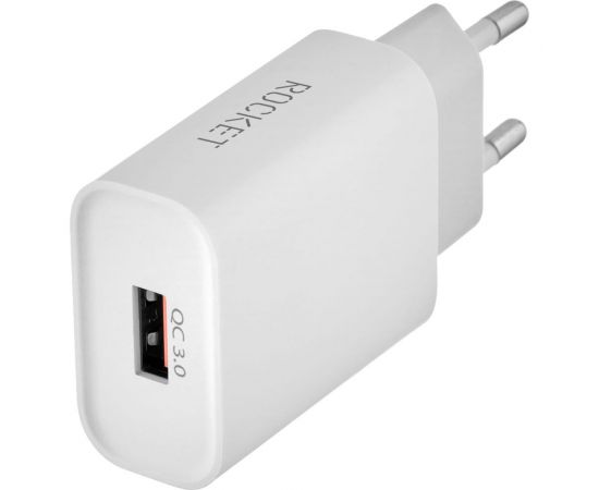 Сетевое зарядное устройство ROCKET 18W, USB-A и кабель USB-A,Type C RWCC505WH18AC-A – изображение 2