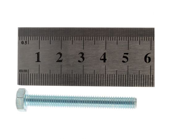 Болт Стройметиз М6х50 DIN 933, класс прочности 8.8, цинк уп. 40 шт. 3021284 – изображение 3