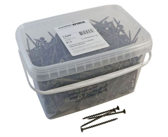 Саморез Качественный КРЕПЕЖ 4,2х64 потай, крупная резьба, оксид 650 шт 2000373 КЧ – изображение 3