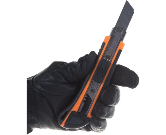 Нож с выдвижным лезвием Вихрь 18 мм, двухкомпонентный корпус, автоматический фиксатор, 73/10/10/4 – изображение 5