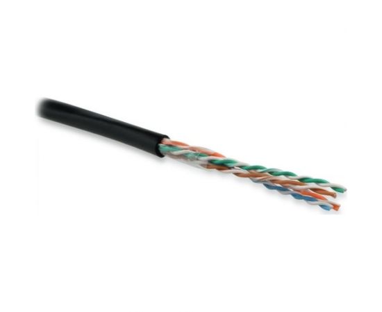 Кабель витая пара Hyperline UUTP4-C5E-S24-OUT-PE-BK-100 (100 м) неэкранированный U/UTP 49127 