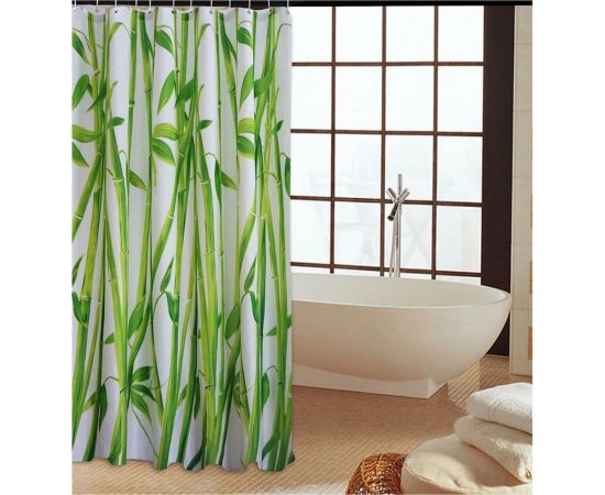 Штора для ванной комнаты PERFECTO LINEA Harmony 180x180 см, с кольцами, бамбук 36-118010 