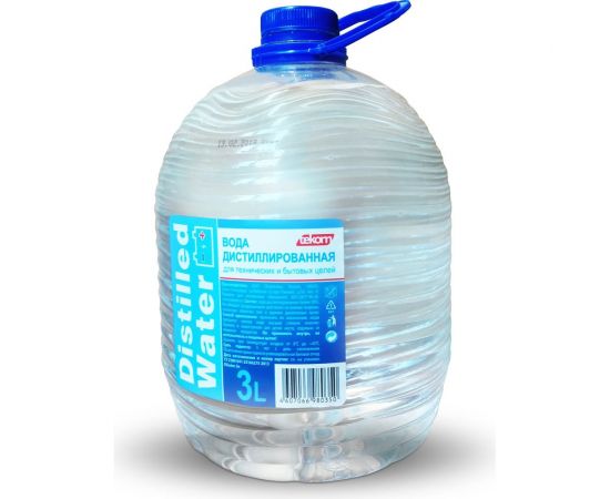 Вода дистиллированная Distilled water 3 л ПЭТ канистра tekom 4607066980350 
