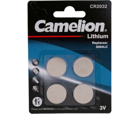 Литиевая батарейка Camelion CR2032 BL-4 (CR2032-BP4, 3V) 15247 – изображение 2