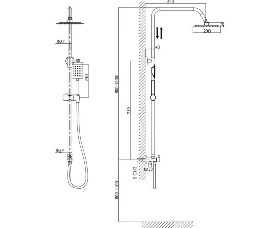 Душевой комплект RUSH BL4535-115 – изображение 2