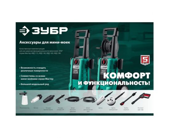 Шланг для прочистки труб ЗУБР Миг-180 15 м, для минимоек с пистолетом 70414-180-15 – изображение 3