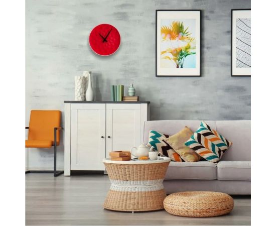 Настенные часы Vilart керамические, круглые, размер 25.5x25.5x5.5 см, красные 18-302 – изображение 4
