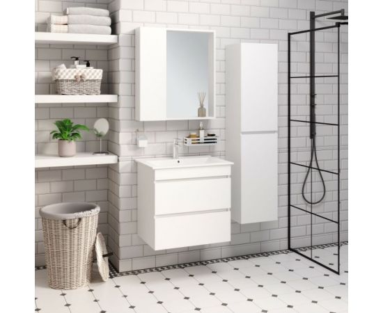 Шкаф-пенал для ванной Runo Манхэттен 35 универсальный, белый, подвесной 00-00001048 – изображение 4