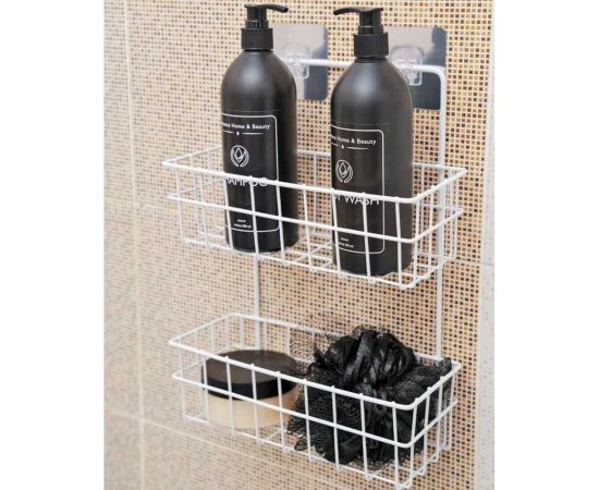 Универсальная подвесная полка Union с крючками 2 шт., 2 полки, 25.5x10x33.5 см 21US02-433W – изображение 4