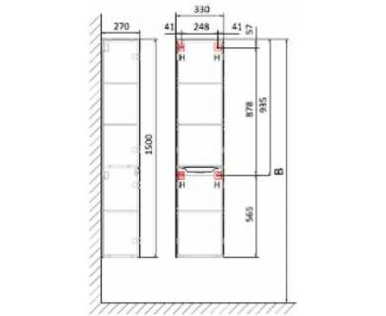 Подвесной пенал Jorno Slide 150 антрацит Sli.04.150/P/A – изображение 5