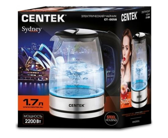 Стеклянный чайник Centek Sydney 1.7л CT-0058 – изображение 5