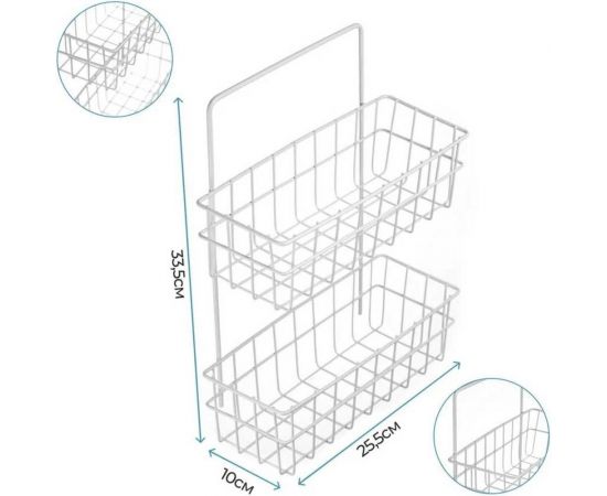Универсальная подвесная полка Union с крючками 2 шт., 2 полки, 25.5x10x33.5 см 21US02-433W – изображение 6