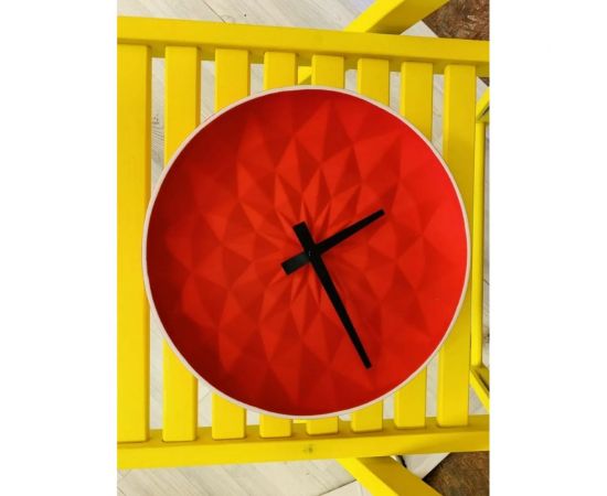 Настенные часы Vilart керамические, круглые, размер 25.5x25.5x5.5 см, красные 18-302 – изображение 6