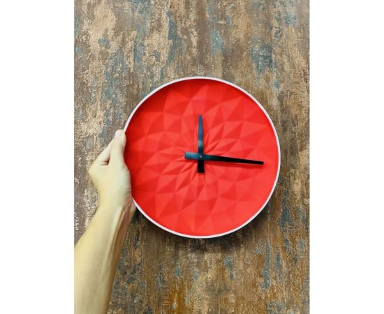 Настенные часы Vilart керамические, круглые, размер 25.5x25.5x5.5 см, красные 18-302 – изображение 7