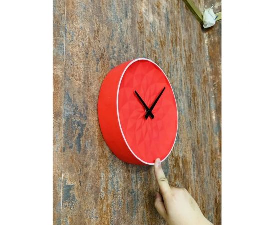 Настенные часы Vilart керамические, круглые, размер 25.5x25.5x5.5 см, красные 18-302 – изображение 9