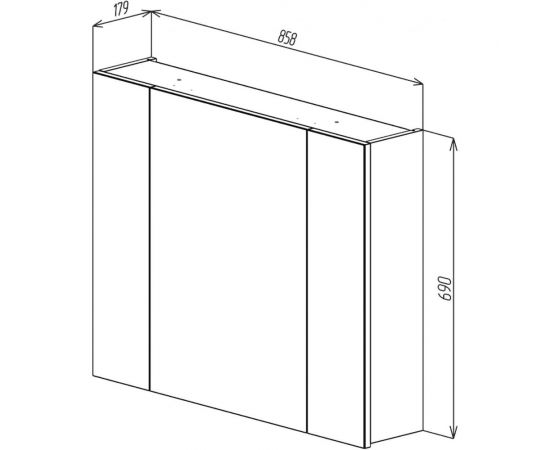 Подвесной зеркальный шкаф Sanstar 90, универсальный 40.1-2.4.1. – изображение 9