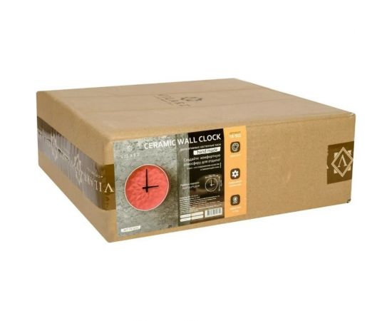 Настенные часы Vilart керамические, круглые, размер 25.5x25.5x5.5 см, красные 18-302 – изображение 10