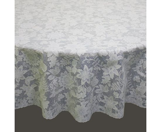Скатерть Towa Ажурная Flower круглая 177 см, сепия 6828 