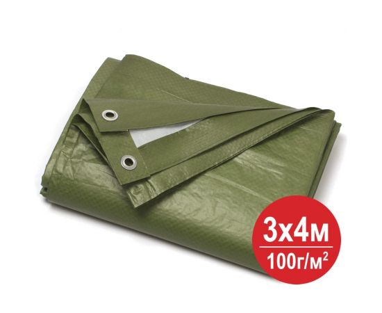 Тент универсальный укрывной маскировочный зима-лето 3x4 м, 100 г/м2, люверс 1 м, полипропилен ООО Миротент МД-00000259 