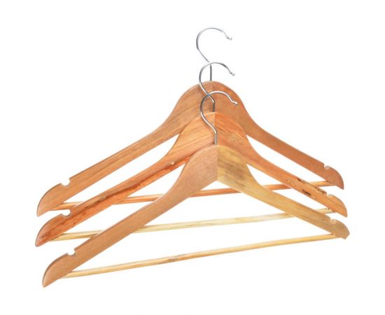 Набор деревянных вешалок VETTA 3 шт, 45 см, светлое дерево 455-063 