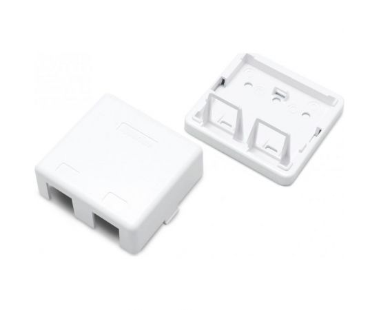 Корпус настенной розетки для установки 2-х вставок типа Keystone Jack Hyperline, SBB3-2-WH 441129 