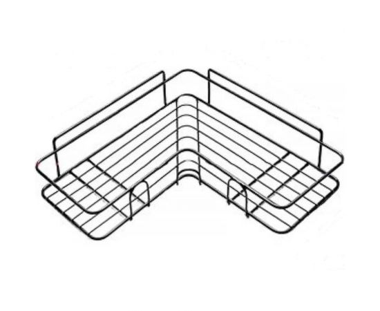 Подвесная полка + крючки 2 шт. Union угловая с крючками 26,5x26,5x9,5см 21US02-429B 