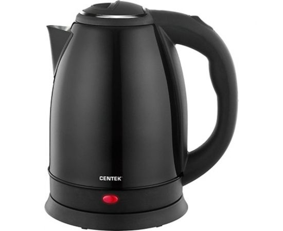 Чайник Centek CT-1068 Black 2 л, 2000 Вт, хромированная вставка на крышке 