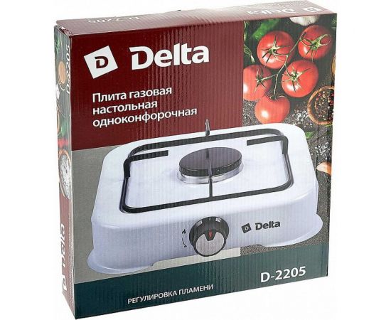 Одноконфорочная газовая плита Delta D-2205 цвет белый Р1-00009959 – изображение 2