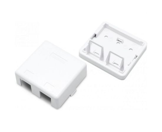 Корпус настенной розетки для установки 2-х вставок типа Keystone Jack Hyperline, SBB3-2-WH 441129 – изображение 2