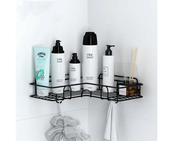 Подвесная полка + крючки 2 шт. Union угловая с крючками 26,5x26,5x9,5см 21US02-429B – изображение 3