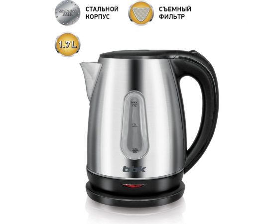 Электрический чайник BBK EK1761S нержавеющая сталь/черный 00-00001080 – изображение 3
