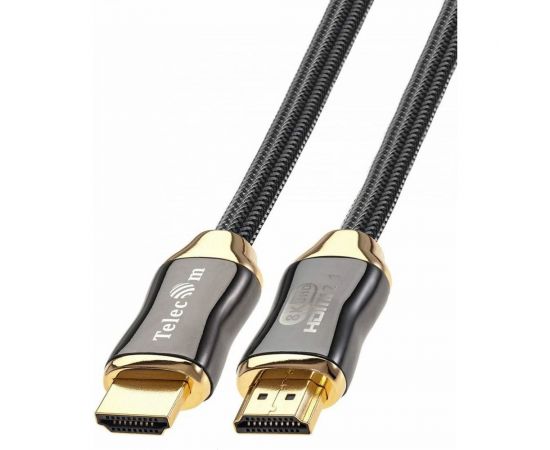 Кабель Telecom, HDMI 19M/M, ver. 2.1, 8K 60 Hz 2m металлические разъемы, нейлоновая оплетка TCG300-2M – изображение 3