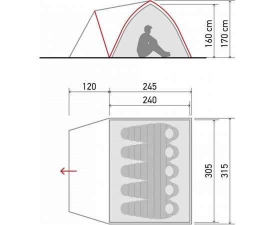 Автоматическая палатка NORFIN TROUT 5 NF NF-10410 – изображение 4