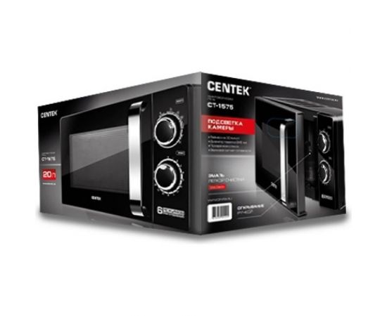 Микроволновая СВЧ печь Centek CT-1575 черный 20 л, 700W, механическое управление, 6 режимов – изображение 5