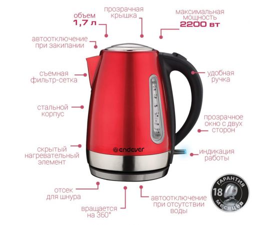 Чайник Endever Skyline KR-234S 90032 – изображение 7