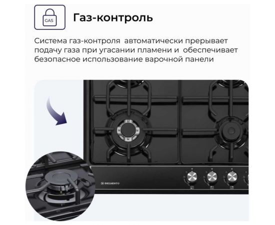 Металлическая газовая варочная панель Delvento grata 60 см V60V41B001 – изображение 8