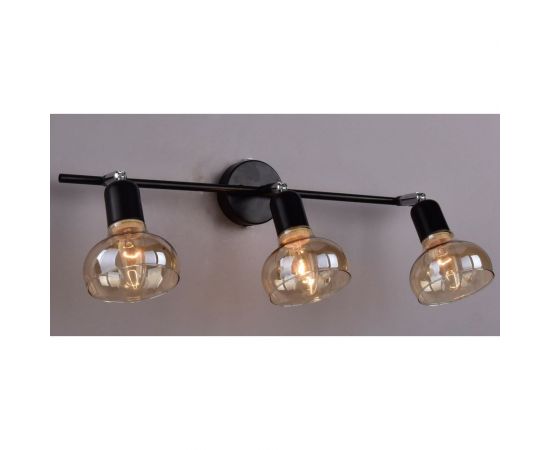 Настенно-потолочный спот РОССВЕТ 3* 60Вт* E14 РС21853 BK+CR/3C 