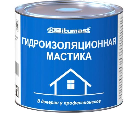 Гидроизоляционная битумная мастика, 2 л Bitumast 4607952900073 