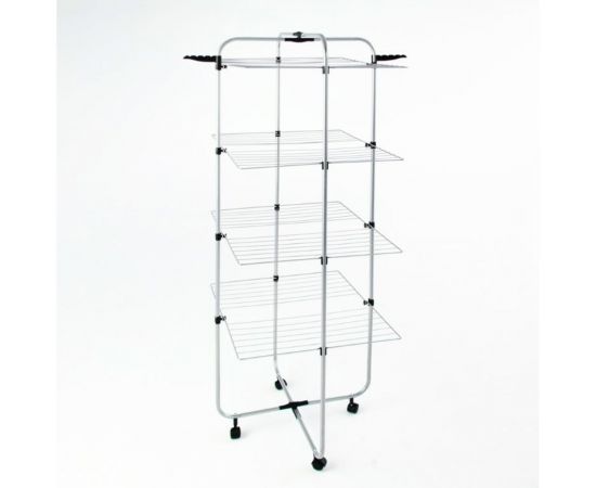 Напольная сушилка для белья VETTA вертикальная, 4 полки, на колесиках, окрашенная сталь, 70x61x175 см 452-080 