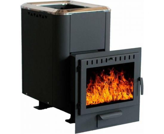 Банная печь НМК чугунная ""Сибирь-20"", панорамная дверца, конвекционная 020222 НМК020222 