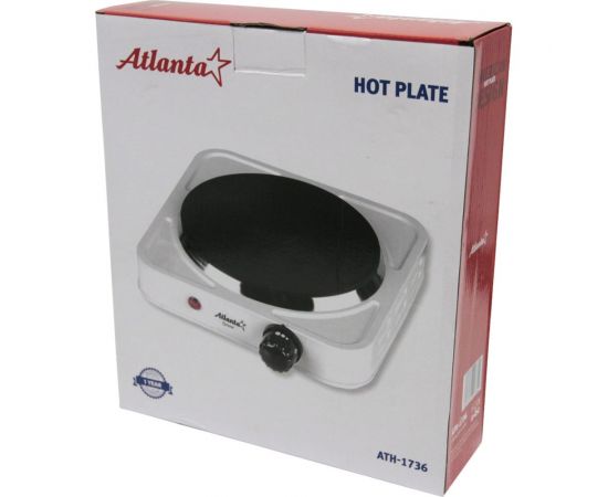 Одноконфорочная электроплитка Atlanta ATH-1736 white – изображение 3