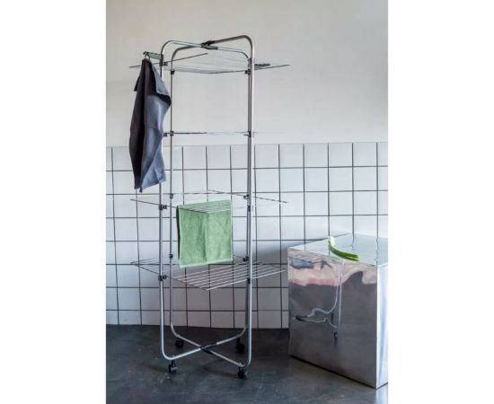 Напольная сушилка для белья VETTA вертикальная, 4 полки, на колесиках, окрашенная сталь, 70x61x175 см 452-080 – изображение 6