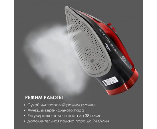 Утюг с пароувлажнением Atlanta ATH-5579 (black) – изображение 6